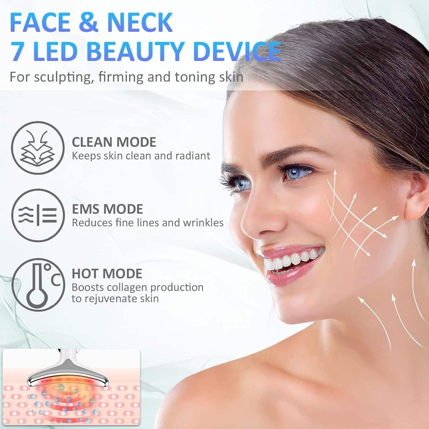 7-in-1 Face & Neck Massager – Anti-Aging Wrinkle Remover