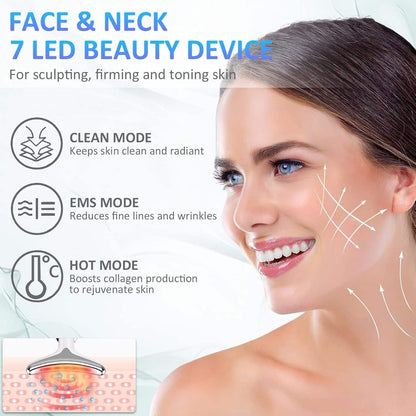 7-in-1 Face & Neck Massager – Anti-Aging Wrinkle Remover