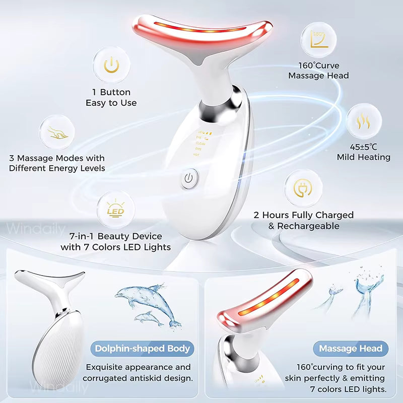 7-in-1 Face & Neck Massager – Anti-Aging Wrinkle Remover